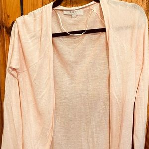 LOFT pink long sheer summer cardigan size s